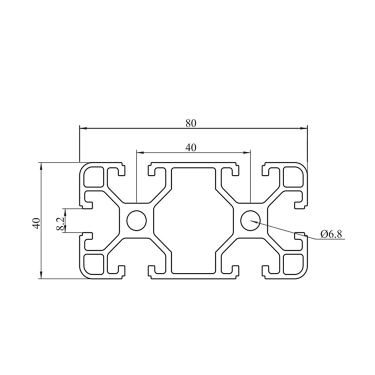 4080 marcos T perfil de extrusión de aluminio ranurado 4080