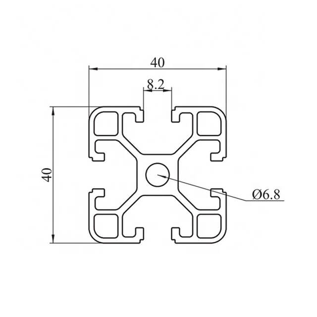 Perfil de ranura en T de aluminio industrial 4040C 