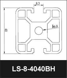 Perfil de aluminio extruido con ranura en T 4040BH 