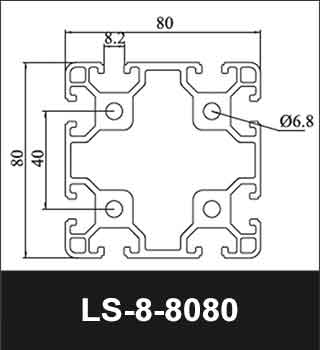 Perfil de aluminio 8080 para marco de estructura de máquina 