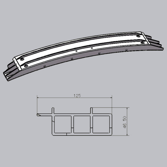 Perfil de aluminio de viga de intrusión lateral de aluminio extruido 