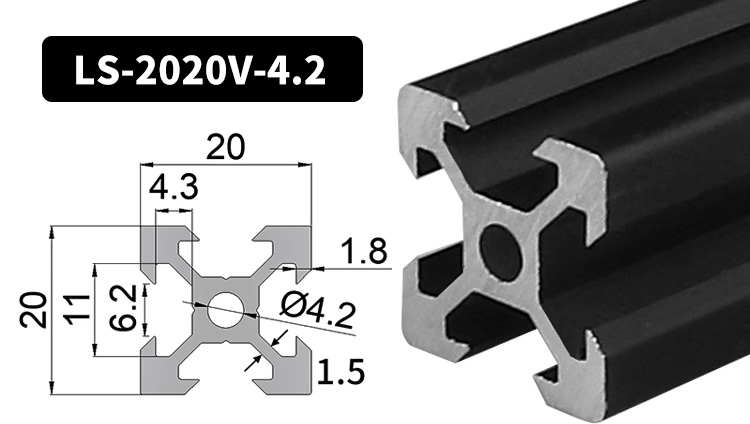 Perfil de extrusión de aluminio V Slot 2020 