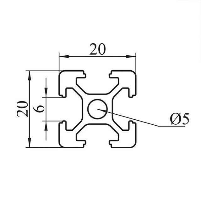 Perfiles de extrusión de aleación de aluminio con ranura en T 2020